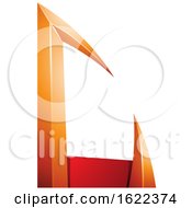 Poster, Art Print Of Red And Orange Arrow Shaped Letter C