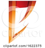 Poster, Art Print Of Red And Orange Arrow Shaped Letter E