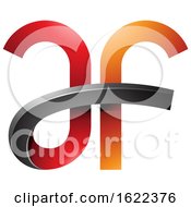 Poster, Art Print Of Red And Orange Bold Curvy Letters A And F