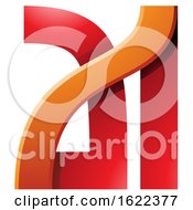 Poster, Art Print Of Red And Orange Bold Dual Letters A And I