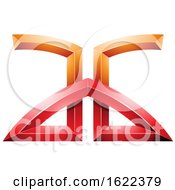 Poster, Art Print Of Red And Orange Bridged Embossed Letters A And G