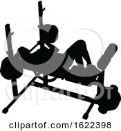 Poster, Art Print Of Gym Woman Silhouette Weights Bench Barbell