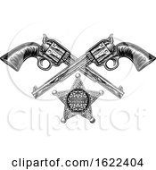 Poster, Art Print Of Sheriff Star Badge And Pistols