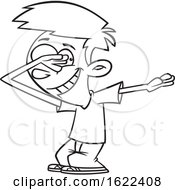Clipart Of A Cartoon Black And White Boy Dabbing Royalty Free Vector Illustration
