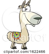 Clipart Of A Cartoon Happy Llama Royalty Free Vector Illustration