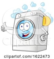 Poster, Art Print Of Happy Washing Machine Mascot Holding A Thumb Up