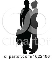Poster, Art Print Of Young Couple Shopping Silhouettes