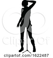 Singer Pop Country Or Rock Star Silhouette Woman by AtStockIllustration