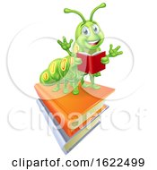 Poster, Art Print Of Reading Caterpillar Worm Bookworm On Books