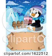 Penguin Holding A Cake