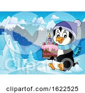 Poster, Art Print Of Penguin Holding A Cake
