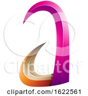 Poster, Art Print Of Orange And Magenta 3d Horn Like Letter A