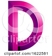 Poster, Art Print Of Magenta 3d Letter D