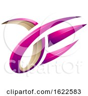 Poster, Art Print Of Beige And Magenta 3d Claw Like Letters A And E