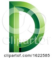 Poster, Art Print Of Green Geometric 3d Letter D