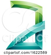 Poster, Art Print Of Green And Turquoise Letter A With Bended Joints