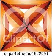 Poster, Art Print Of Orange 3d Square With Triangles