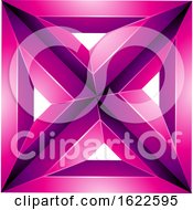 Magenta 3d Square With Triangles
