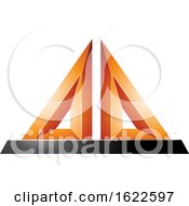 Poster, Art Print Of Orange 3d Pyramid