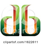Poster, Art Print Of Green And Orange Letters D And B