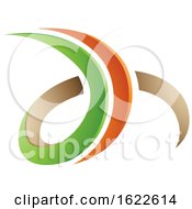 Poster, Art Print Of Green Orange And Beige Letters D And H