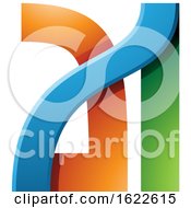 Poster, Art Print Of Green Orange And Blue Letters A And I