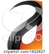 Poster, Art Print Of Black And Orange Curvy Letter A