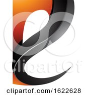 Poster, Art Print Of Black And Orange Curvy Letter E