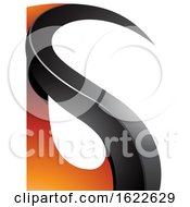 Poster, Art Print Of Black And Orange Curvy Letter G