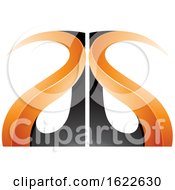 Poster, Art Print Of Black And Orange Curvy Letters A And G