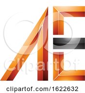 Poster, Art Print Of Orange And Black Dual Letters A And E