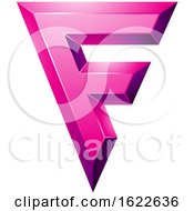 Poster, Art Print Of Magenta Geometric Letter F