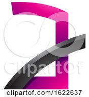 Poster, Art Print Of Magenta And Black Letter A With A Glossy Stick