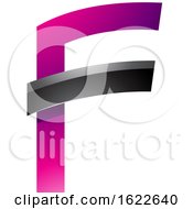 Poster, Art Print Of Magenta And Black Letter F With A Glossy Stick