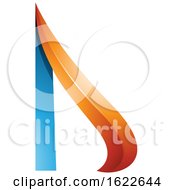 Poster, Art Print Of Orange And Blue Arrow Like Letter D