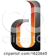 Poster, Art Print Of Orange And Black Shaded Letter D