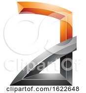 Poster, Art Print Of Orange And Black Letter A With Bended Joints