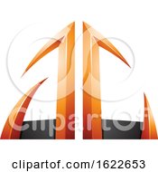 Poster, Art Print Of Orange And Black Arrow Like Letters A And C