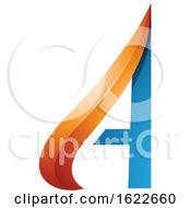 Poster, Art Print Of Orange And Blue Arrow Like Letter A