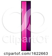 Poster, Art Print Of Magenta Letter I With A Dark Outline