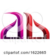 Poster, Art Print Of Magenta And Red Bow Like Letters A And B