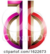 Poster, Art Print Of Magenta And Red Key Like Letters A And B