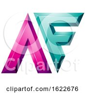 Poster, Art Print Of Magenta And Green Dual Letters A And F