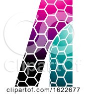 Magenta And Green Honeycomb Pattern Letter A