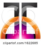 Poster, Art Print Of Magenta And Orange Letters A And G With A Half Circle