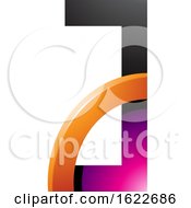 Poster, Art Print Of Magenta And Orange Letter A With A Quarter Circle