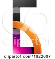 Poster, Art Print Of Magenta And Orange Letter G With A Quarter Circle