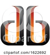 Poster, Art Print Of Orange And Black Letters D And B