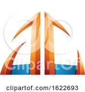 Poster, Art Print Of Orange And Blue Arrow Like Letters A And C