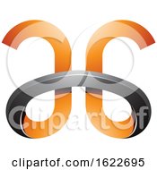 Poster, Art Print Of Orange And Black Curvy Letters A And G